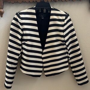 Black and Cream Striped Women's Blazer